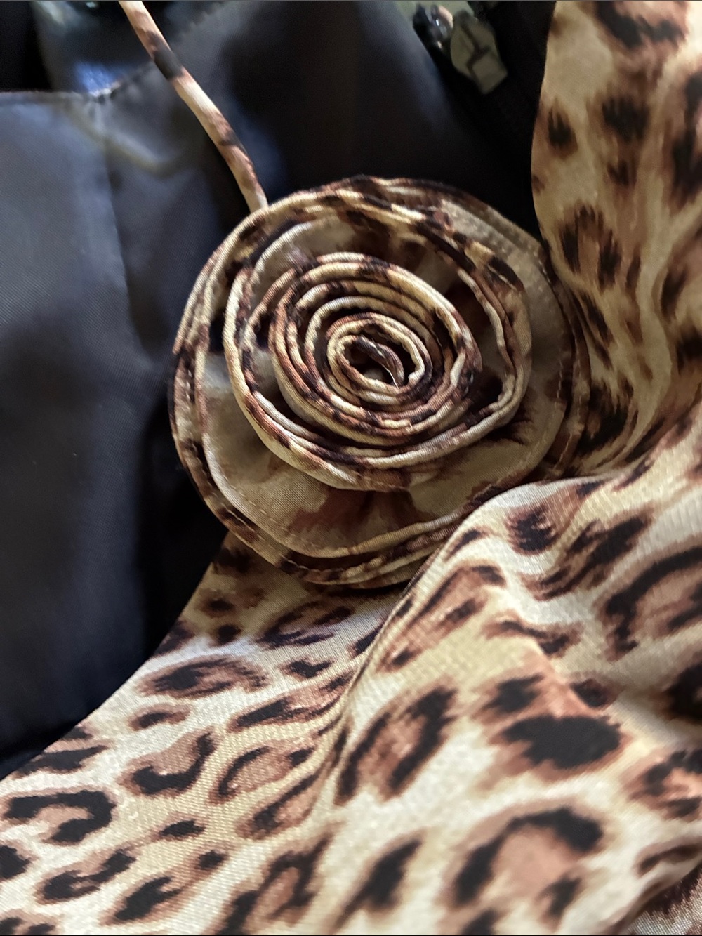 Jackie Jon Leopard-Print Asymmetric Cami Top in Brown, Green & Black - Picture 3 of 12